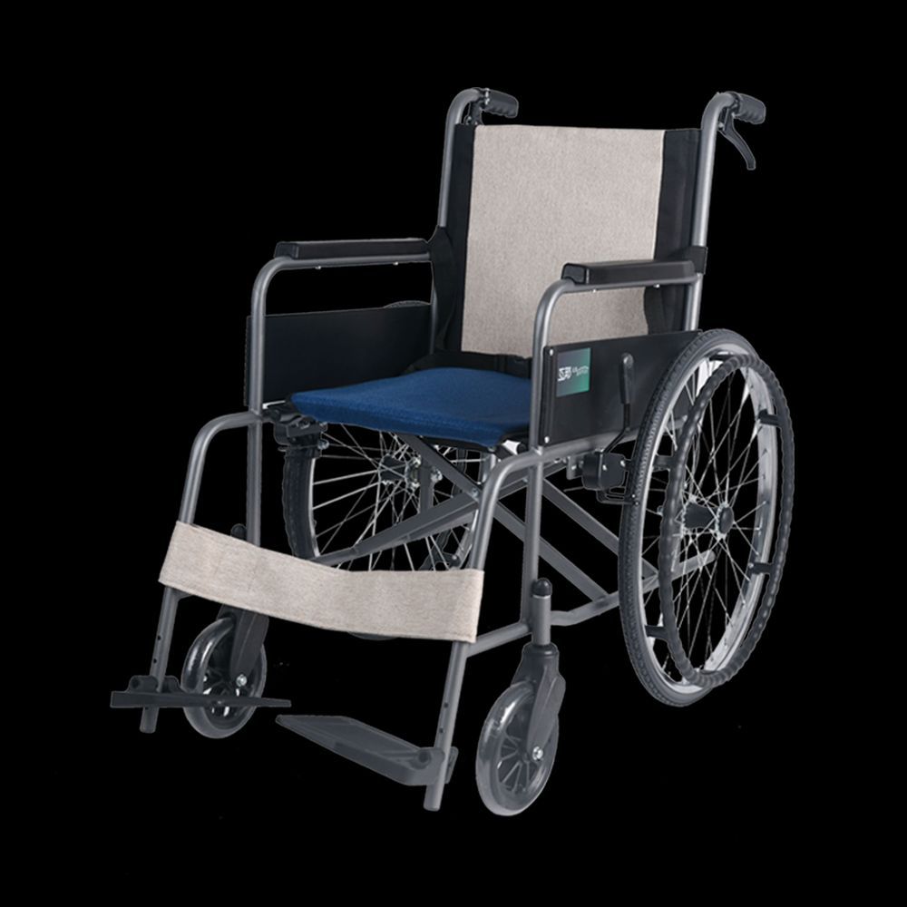 互邦手动轮椅hbg32钢管老人残疾人轮椅黑白