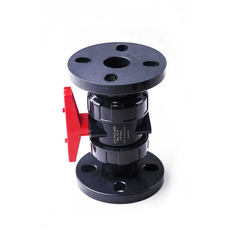 upvc法兰双由令球阀 pvc法兰式活接球阀 塑料法兰阀门开关