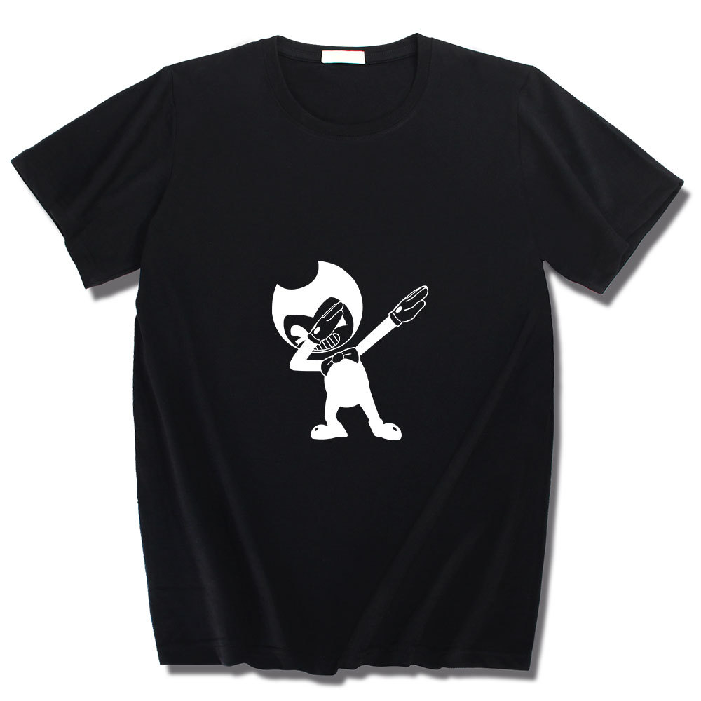 班迪与油印机游戏金色炫酷潮流青少年儿童春夏t恤男女纯棉短袖t恤