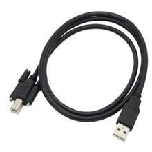 USB2.0打印线带螺丝可固定USB A公转B公带耳朵打印公数据线 5米