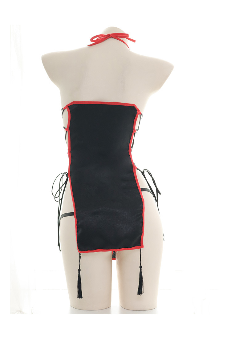 情趣内衣套装高叉古典旗袍绑带连衣裙睡衣私房睡裙连体可爱游戏装