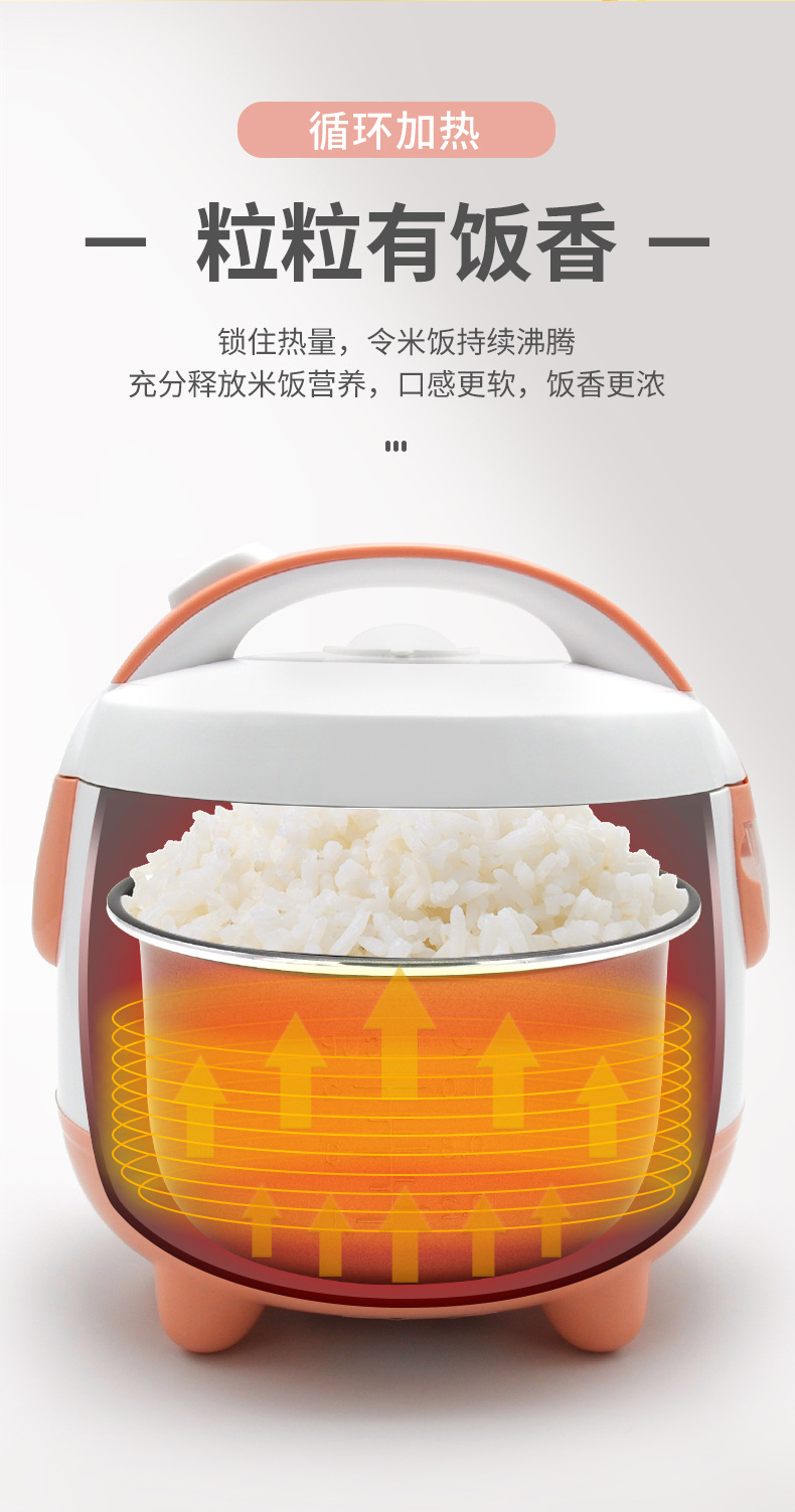 龙力电饭煲小型两个人用的2l单人迷你电饭锅新款卡通米饭锅电饭堡