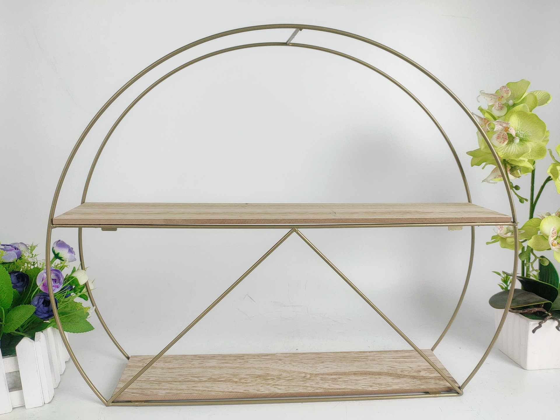 欧美工艺品墙挂浴室卫生间铁艺墙上置物架金属铁线架子收纳架墙上