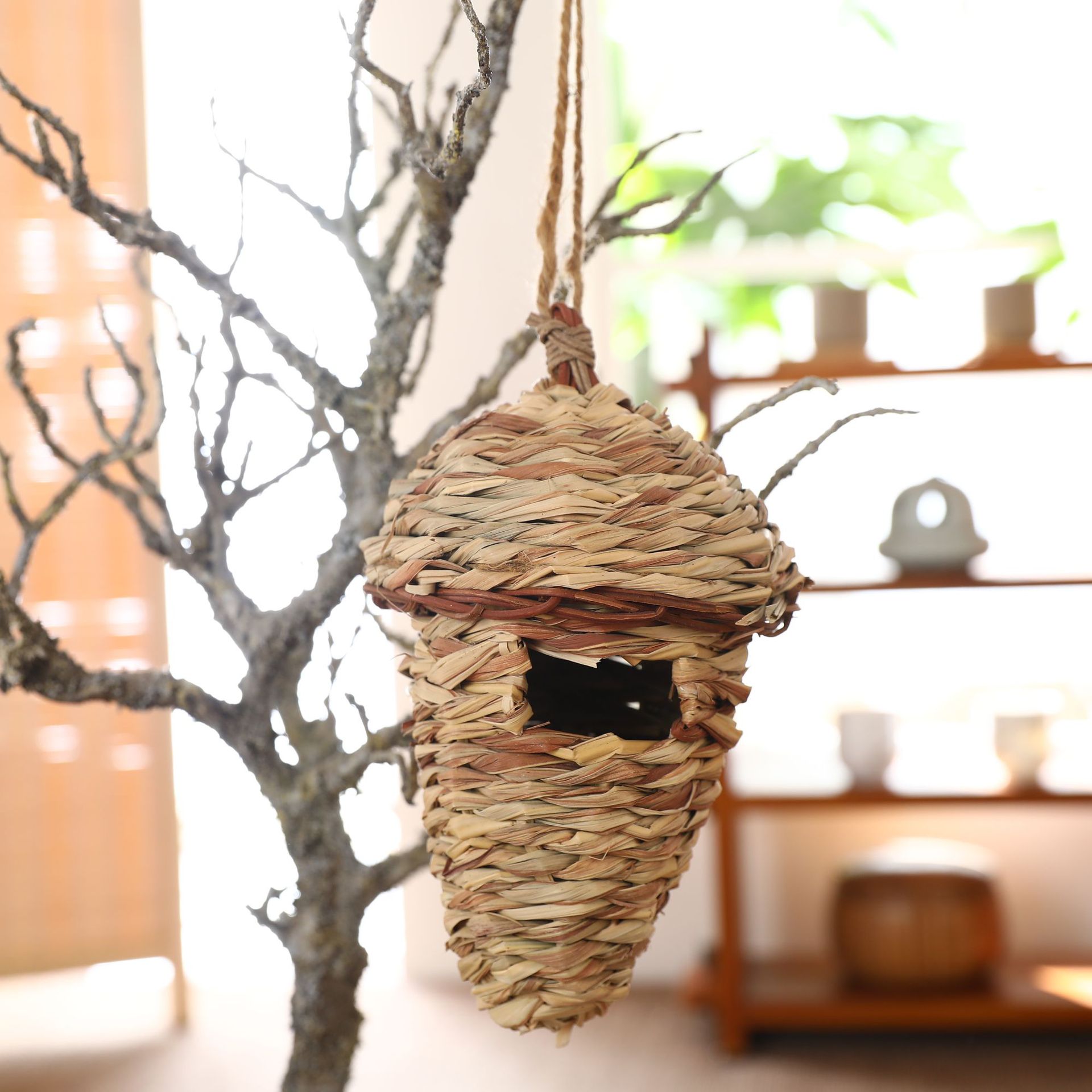 纯手工草编创意宠物鸟巢小鸟繁殖窝材料多款式鸟窝装饰定做