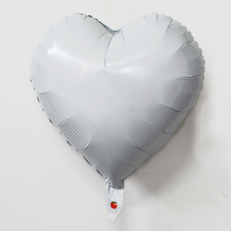 18-Inch Monochrome Love Aluminum Balloon Wedding Valentine's Day New Year's Day Decoration Supplies Light Board Heart-Shaped Wedding Room Layout