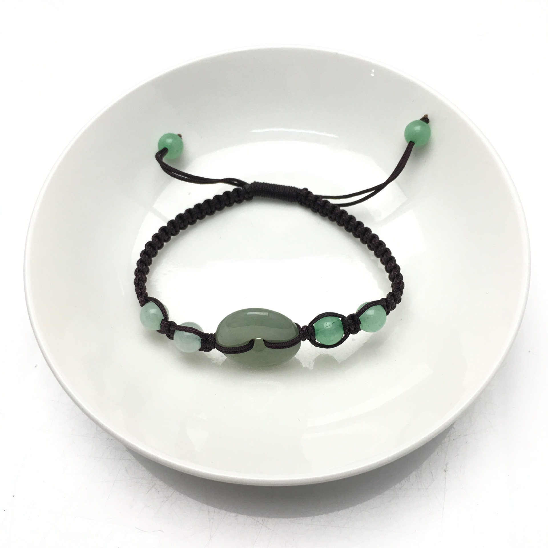 天然a货翡翠玉石手链 手工编织平安扣手串手链批发玉石玉器饰品批