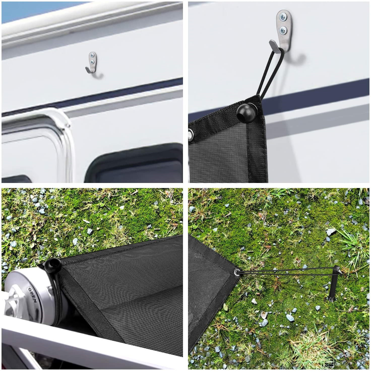 uv营地房车侧帘遮阳网 房车正侧档遮阳网配弹力绳挂钩安装方便等