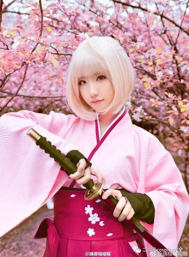 fate/grand order樱saber冲田总司粉和服漫展年会派对cosplay服装