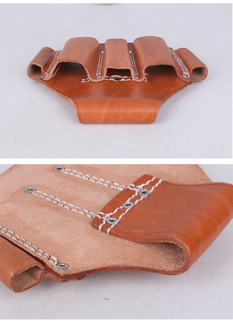 厂家供应电工钳套牛皮钳套多功能工具包牛皮三联腰包牛皮革