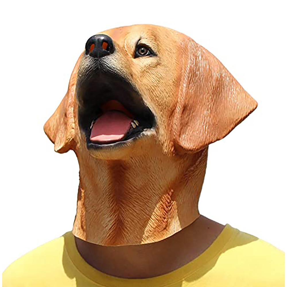 神烦狗头拉布拉多面具秋田犬面具万圣节黄狗头套乳胶动物头面具