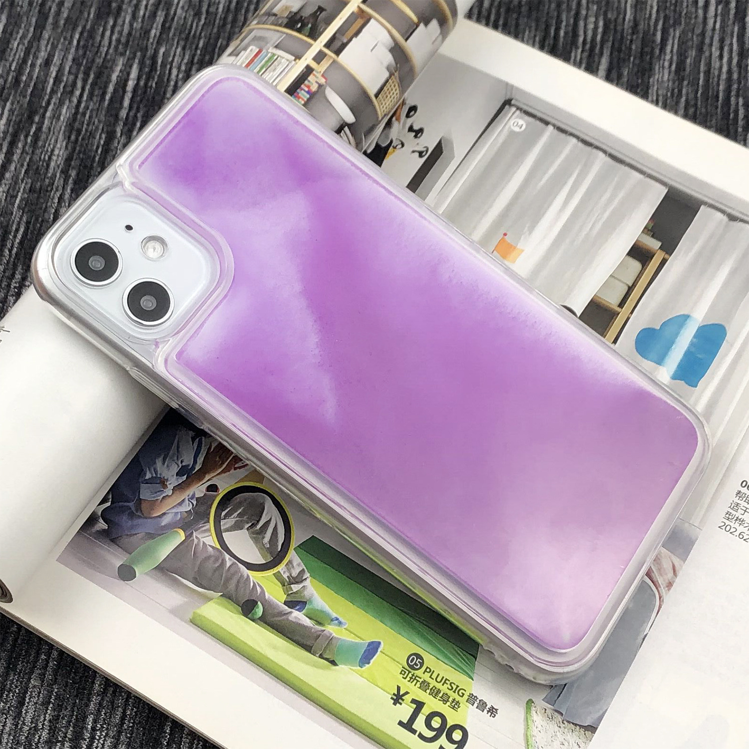 新款适用iphone11夜光流沙手机壳 苹果11可彩绘图案手机保护套