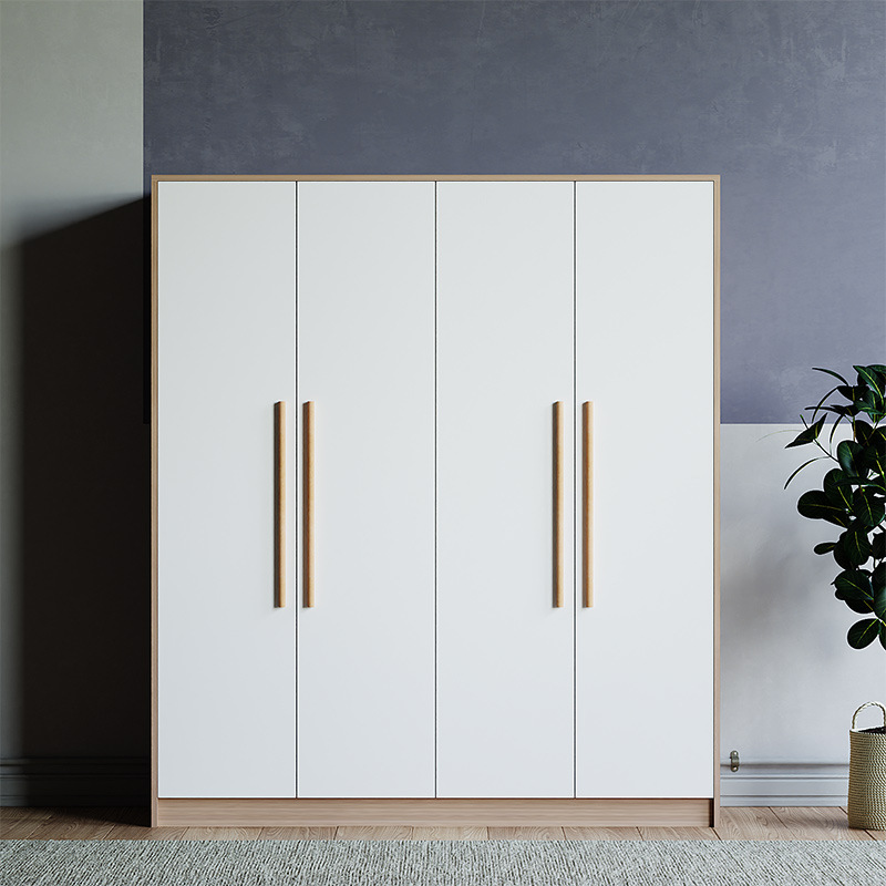 四门衣柜可加顶柜衣服收纳柜储物衣橱卧室家具美式实木衣柜组合卧室三