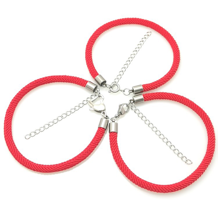 热m不锈钢红绳手链 本命年转运手链 时尚简约情侣手绳 diy饰品