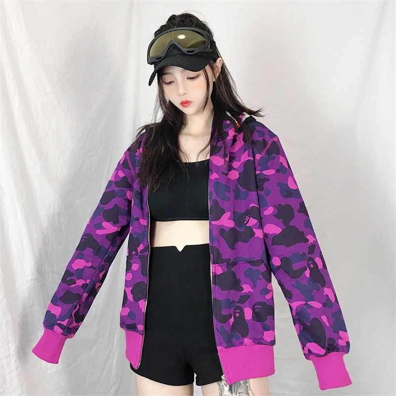 日系潮牌鲨鱼卫衣春秋薄款ins原宿bf风嘻哈宽松连帽情侣外套男女