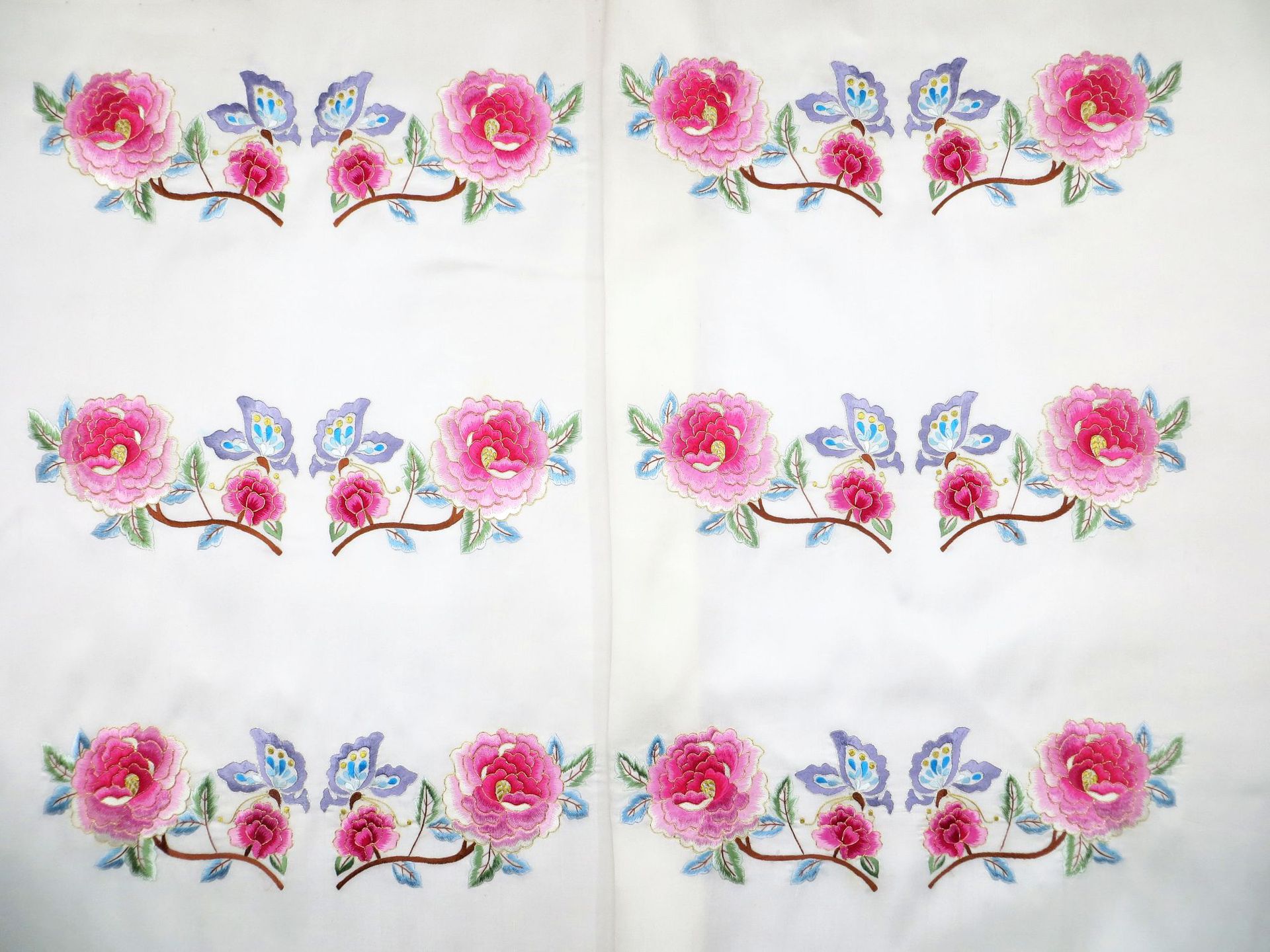 老绣片真丝手绣花汉服袖口花 韩服领子袖口