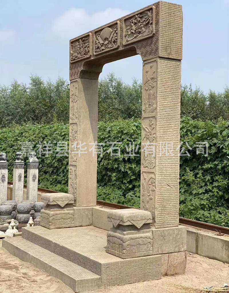 石雕门套 欧式家居石门套 古建祠堂石窗套 天然大理石石门框价格