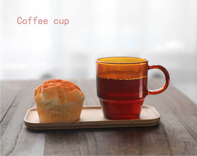 高硼硅耐热玻璃咖啡杯彩色玻璃水杯办公室冷泡马克杯冷咖带把手杯