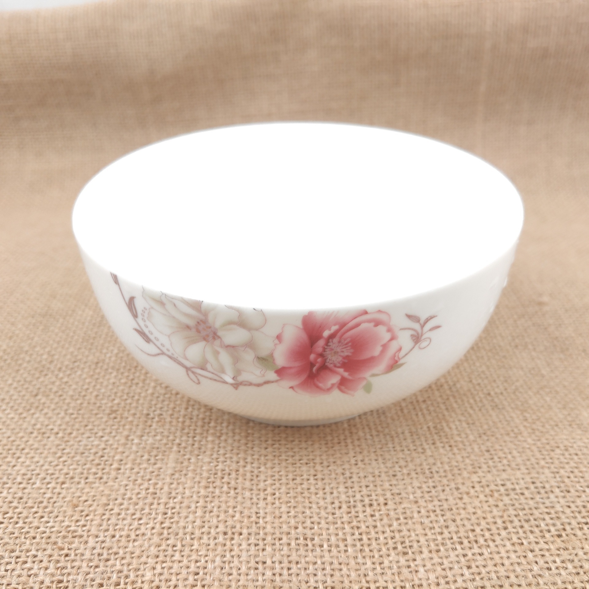 5寸陶瓷碗 5韩式碗 圆形家用米饭碗 花朵陶瓷碗 瓷碗 直径13cm