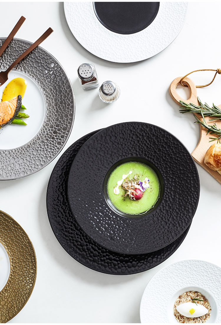 厂家创意境菜草帽盘浓汤鱼刺盘摆盘牛排盘高档酒店餐厅陶瓷餐盘子