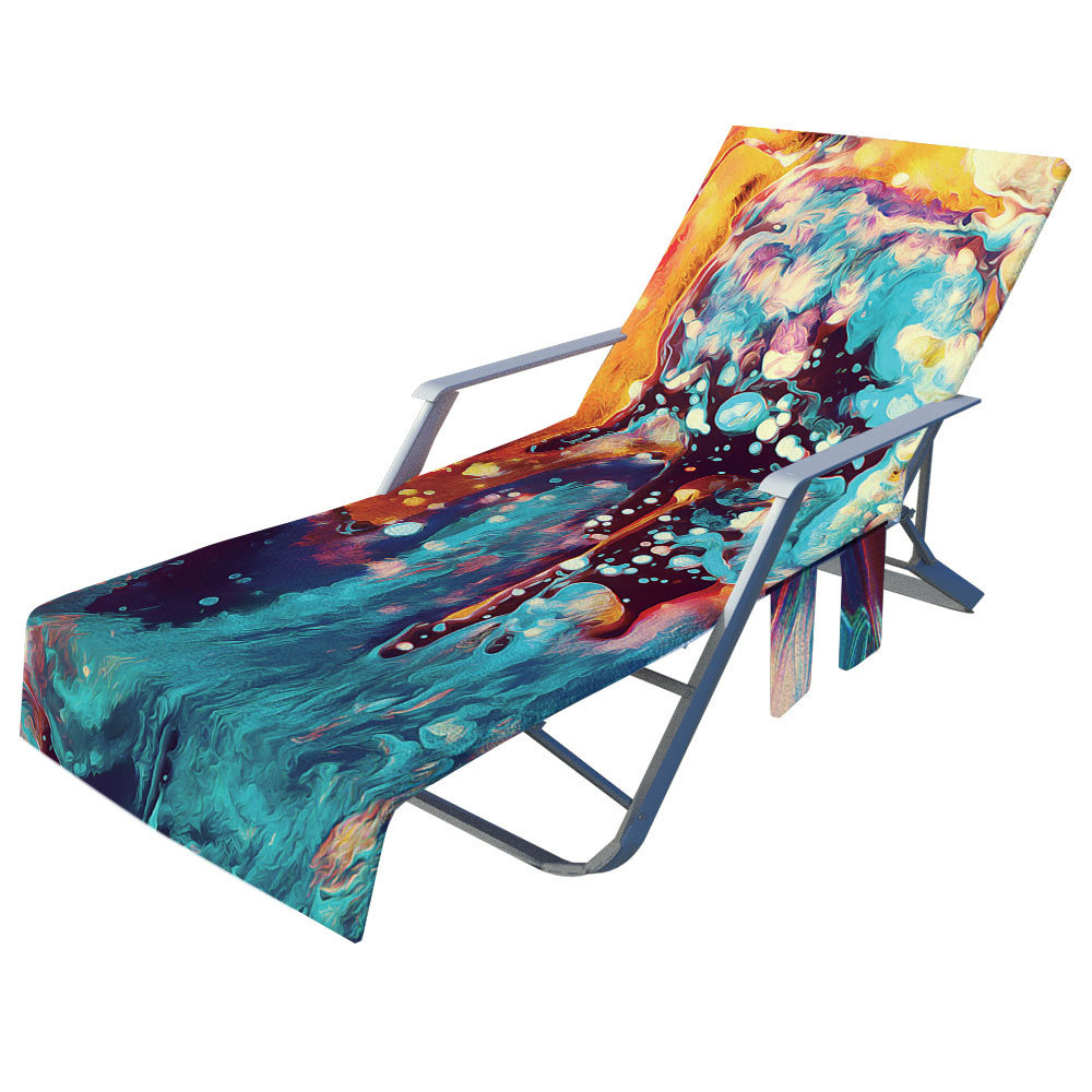 多彩超细纤维沙滩椅套舒适沙滩巾便携式户外用品沙滩躺椅巾