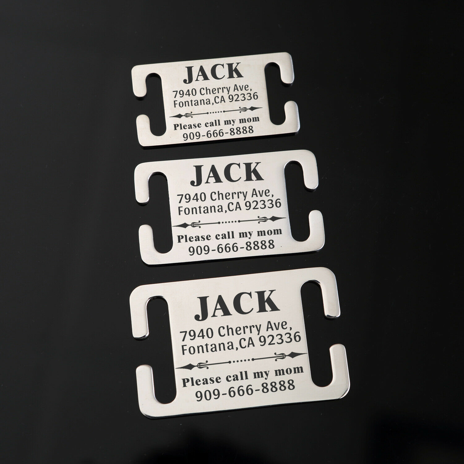 厂家不锈钢英文狗牌金属项圈吊牌宠物猫狗用品激光身份牌