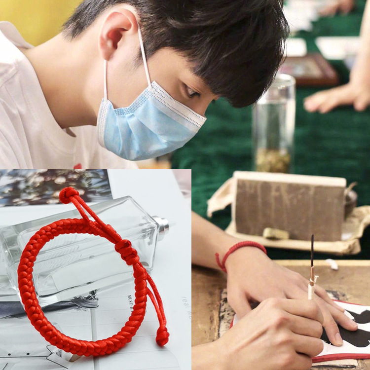 龙结肖战同款红绳手链手工编织金刚结男女款本命年明星手绳学生