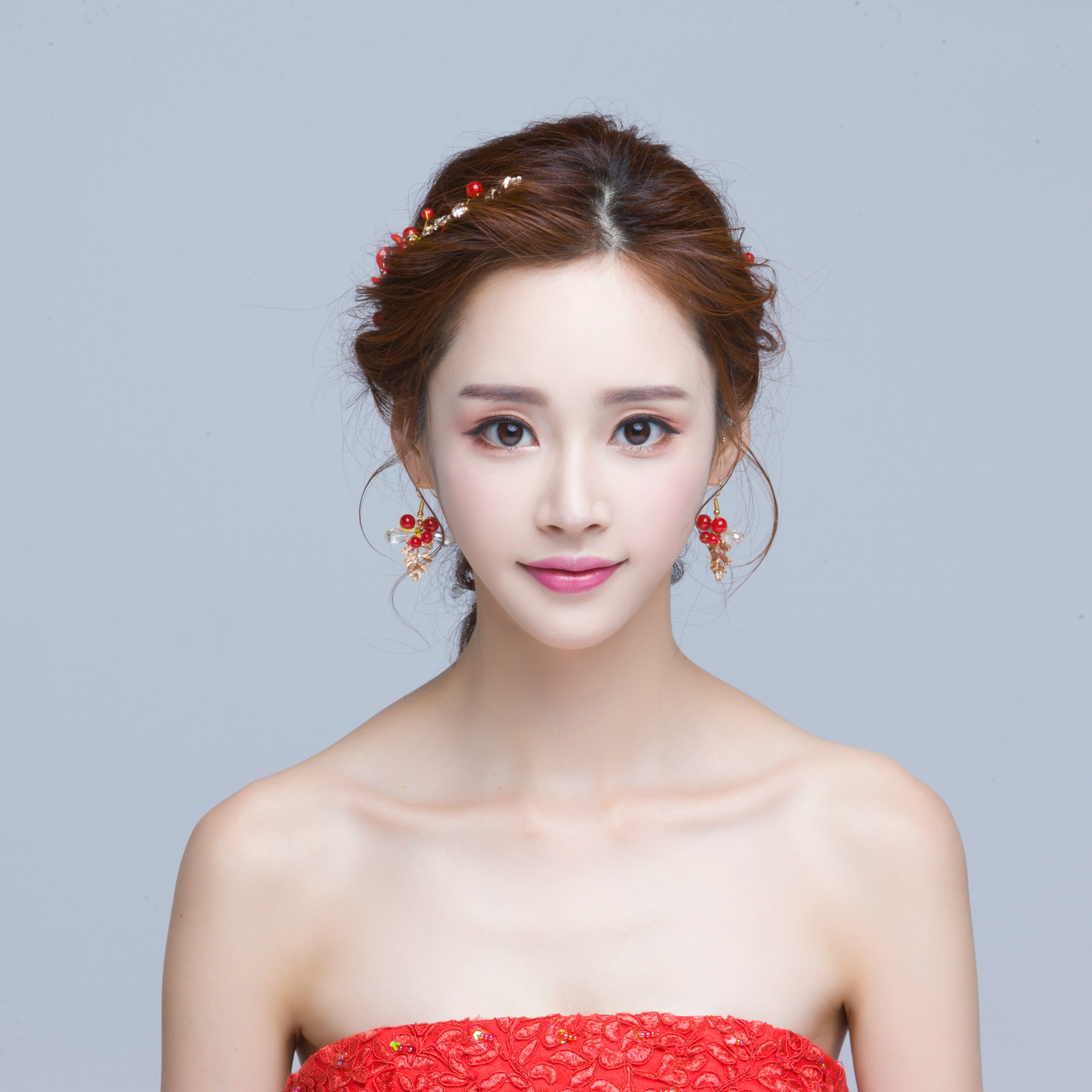 新款批发韩式新娘盘发头饰品新娘结婚订婚影楼试妆发饰婚纱配饰女