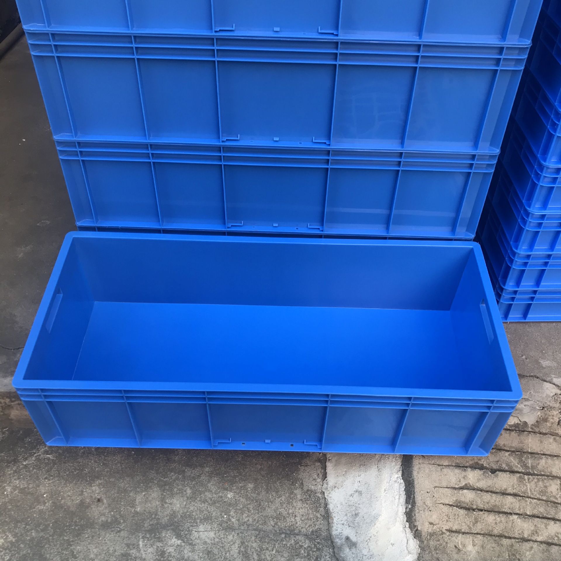 30#塑料蓝色箱 pp塑料周转箱 鱼虾养殖箱 可烫金 丝印logo