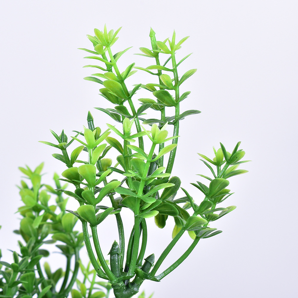 6叉塑料小草 仿真植物 绿植墙装饰花草 盆栽配草绿叶小草