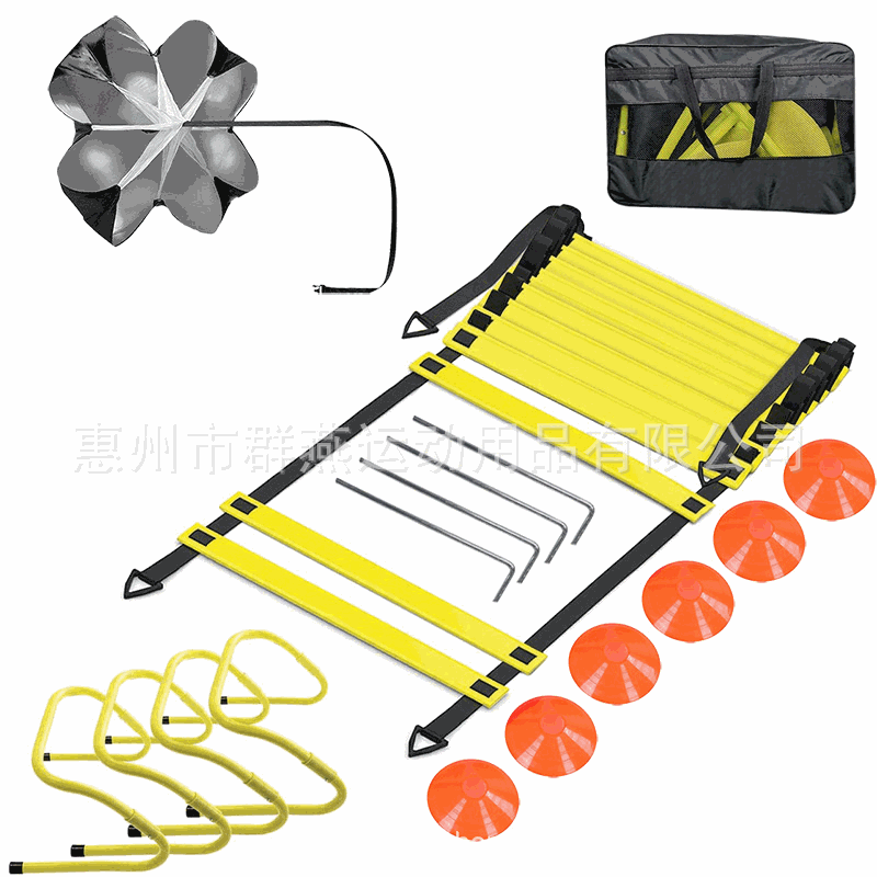 敏捷梯套装 速度梯灵敏梯 跳格梯 步伐训练绳梯 批发足球训练绳梯