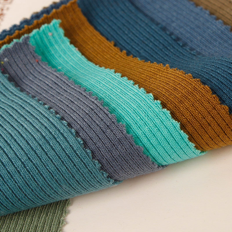 现货260g法国细罗纹针织布 2x2人棉氨纶罗纹布t恤卫衣休闲服面料