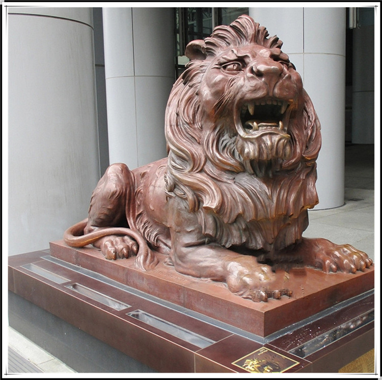 铜狮子雕塑 银行门口雕塑 青铜狮子 铜狮子制造 铜狮子生产
