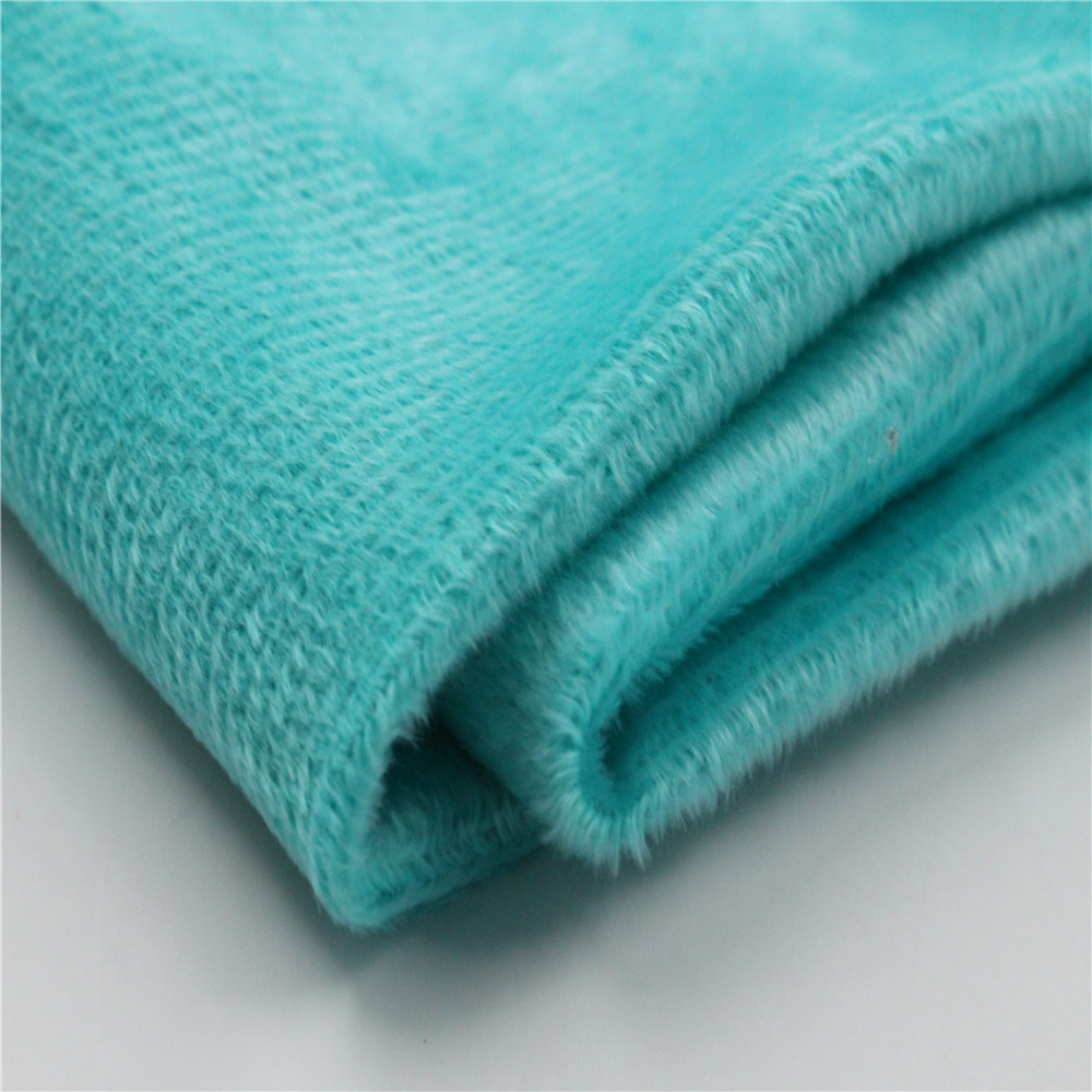 厂家直销 涤纶经编染色仿超柔短毛绒布料 服装家纺玩具绒布面料