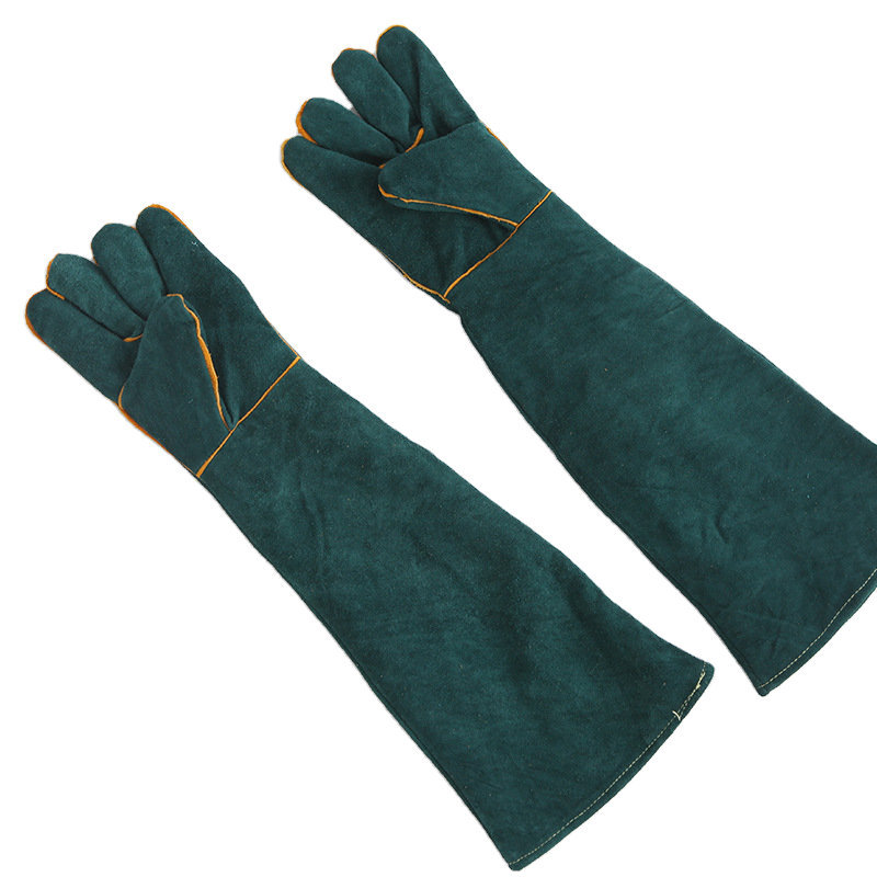 60cm Arc-Welder's Gloves Cowhide Welding Gloves Thicken and Lengthen Welder Gloves Cowhide Gloves Labor Protection L