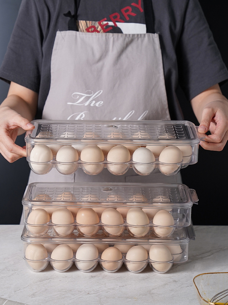 薇米家透明鸡蛋盒 家用塑料鸡蛋盒子 可叠加鸭蛋存放架冰箱收纳格