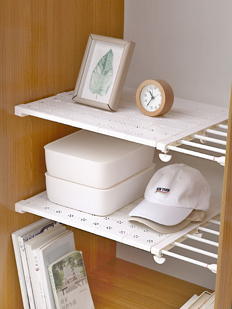 层板分层隔板柜衣分隔板收纳衣橱分割挡子塑料伸缩隔断分柜架