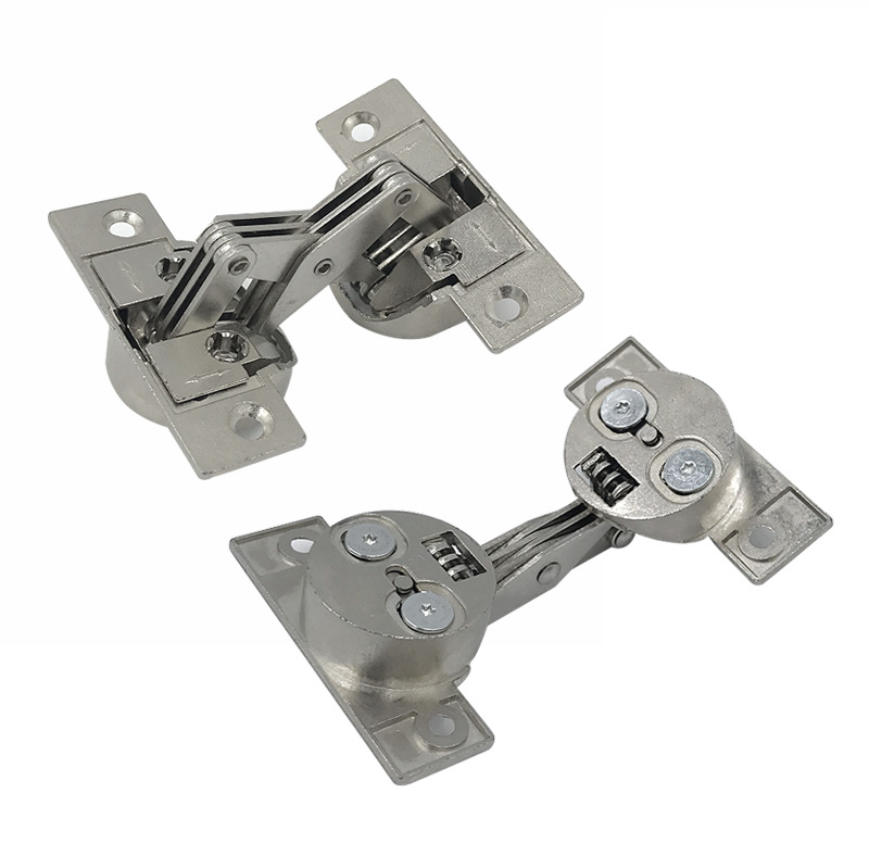 切45度斜边门阻尼铰链 棱边门开启125度弹簧缓冲铰特殊橱柜门合页