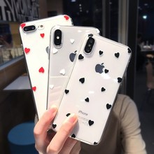 简约小爱心适用苹果13手机壳iPhone12透明硅胶14新款一件代发case