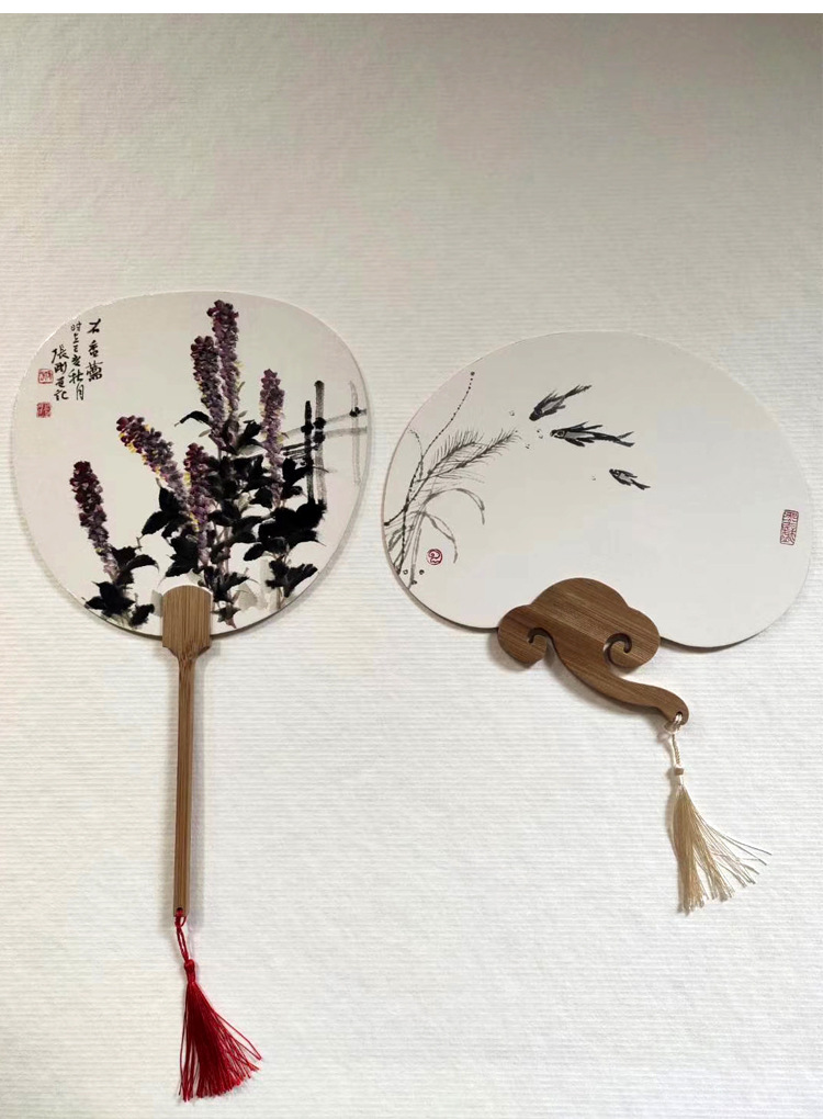 团扇批发古风扇子中国风宣纸扇面仿古半生熟书法国画创作扇面宣纸