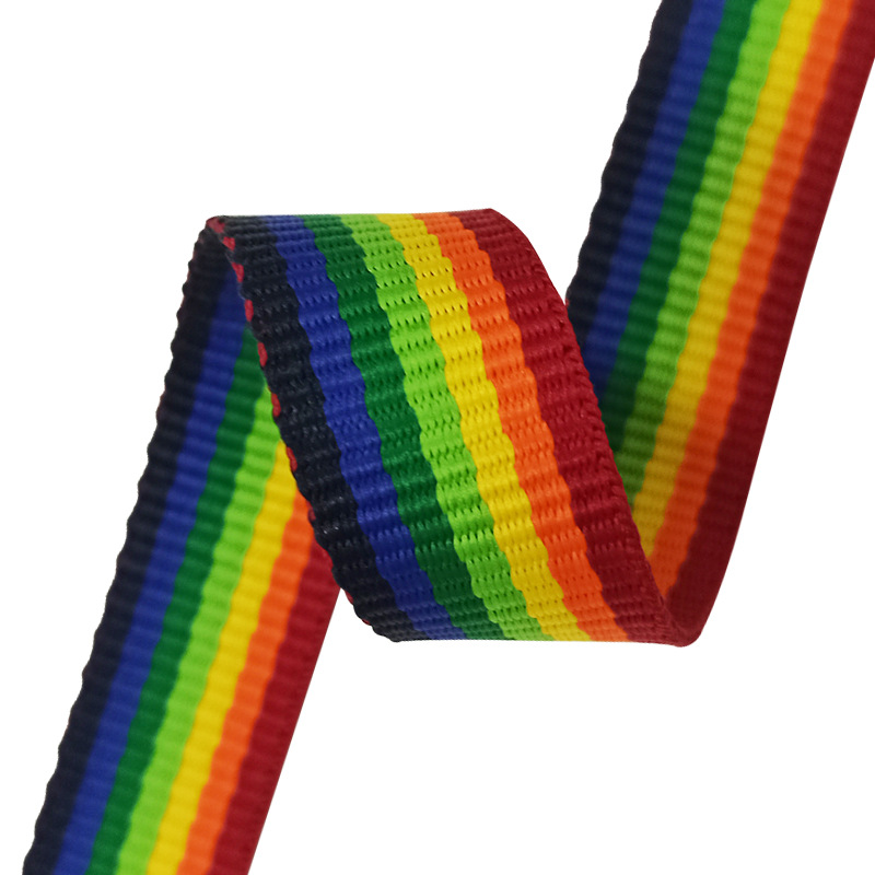 支持定制高密七彩织带彩虹条纹织带diy手工服装箱包女士腰带辅料