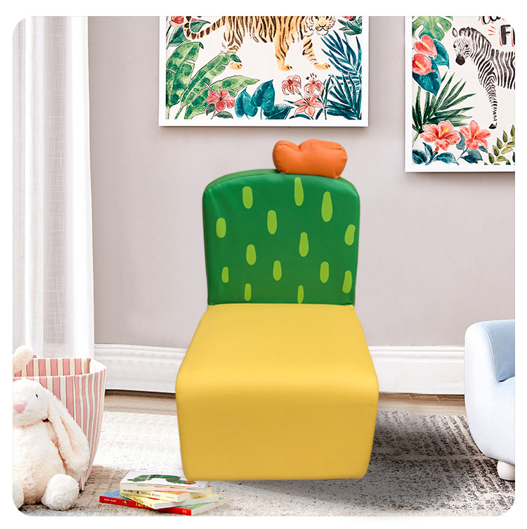 卡通仙人掌沙发 儿童组合软包软体沙发早教中心幼儿园大厅长椅子