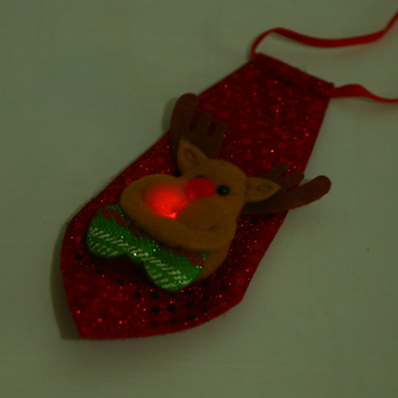 Christmas Creative Elderly Luminous Cartoon Children's Tie Decoration Supplies Adult Party Ball Bow Tie Ornaments