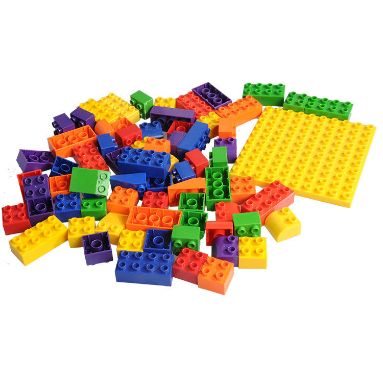 热卖abs中颗粒积木72只加板 构造积木 拼接类积木