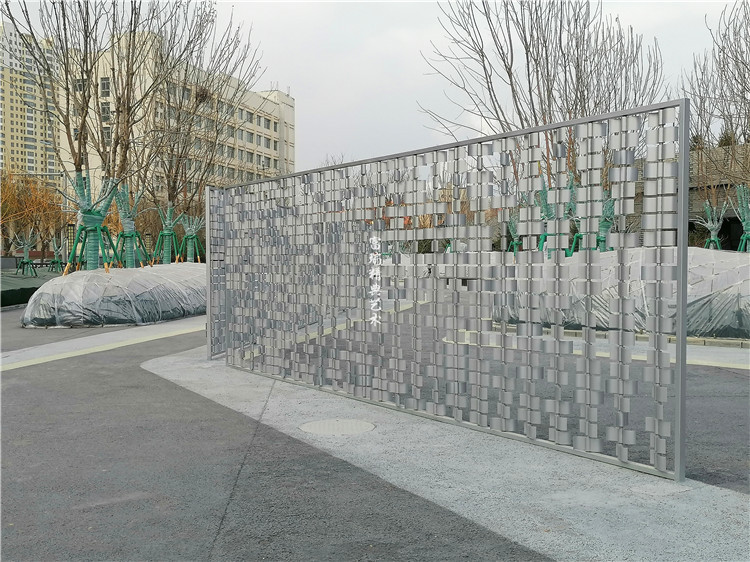 不锈钢景墙 广场风动景墙互动装置设计制作金属构筑物大型雕塑厂