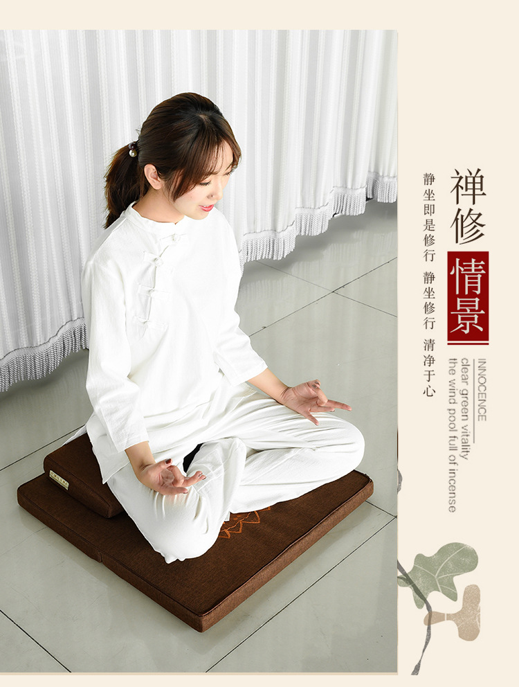 跪拜佛垫打坐垫禅修垫家用折叠静坐蒲团打座加厚椰棕椰丝冥想神器