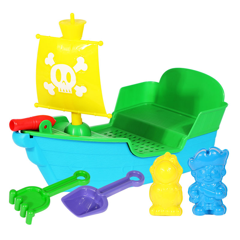 厂家直销 儿童沙滩玩具 海盗船 玩具套装 户外玩水 pp材料