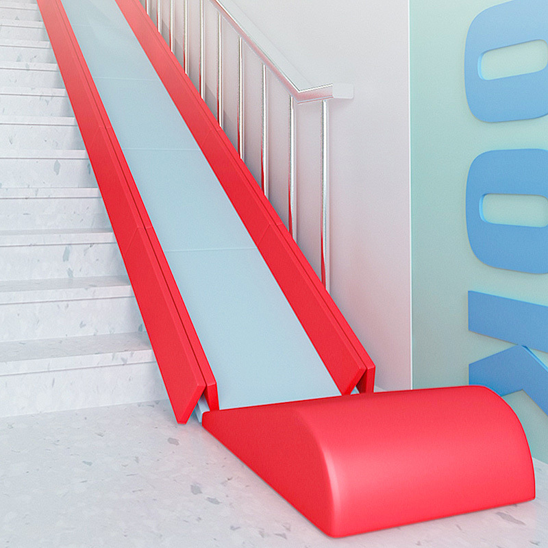 幼儿园儿童楼梯改滑梯折叠滑滑梯家用室内软包感统小型轨滑道软体
