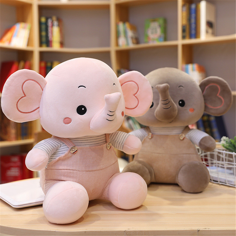 New Creative Cute down Cotton Strap Baby Elephant Doll Plush Toys Pacify Long Nose Elephant Prize Claw Doll Wholesale