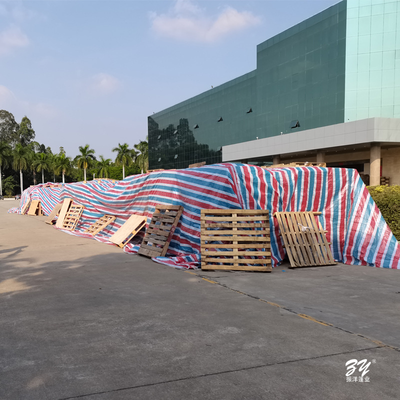 彩条布 塑料篷布建筑工地盖货防雨篷布防尘防潮pe编织彩条帆布厂