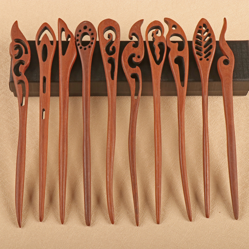 檀木发簪古风汉服头饰发钗配件古装盘发木簪子发饰配饰品批发代发